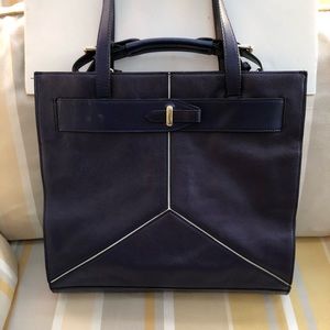 Pour La Victoire Purple Navy Tote Shoulder Bag